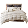 INK+IVY Rhea Cotton Clipped Jacquard Duvet Cover Mini Set in Ivory/Charcoal