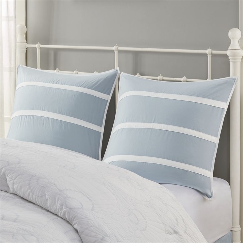 Harbor House Crystal Beach Coastal 100 Percent Cotton Euro Sham in Blue