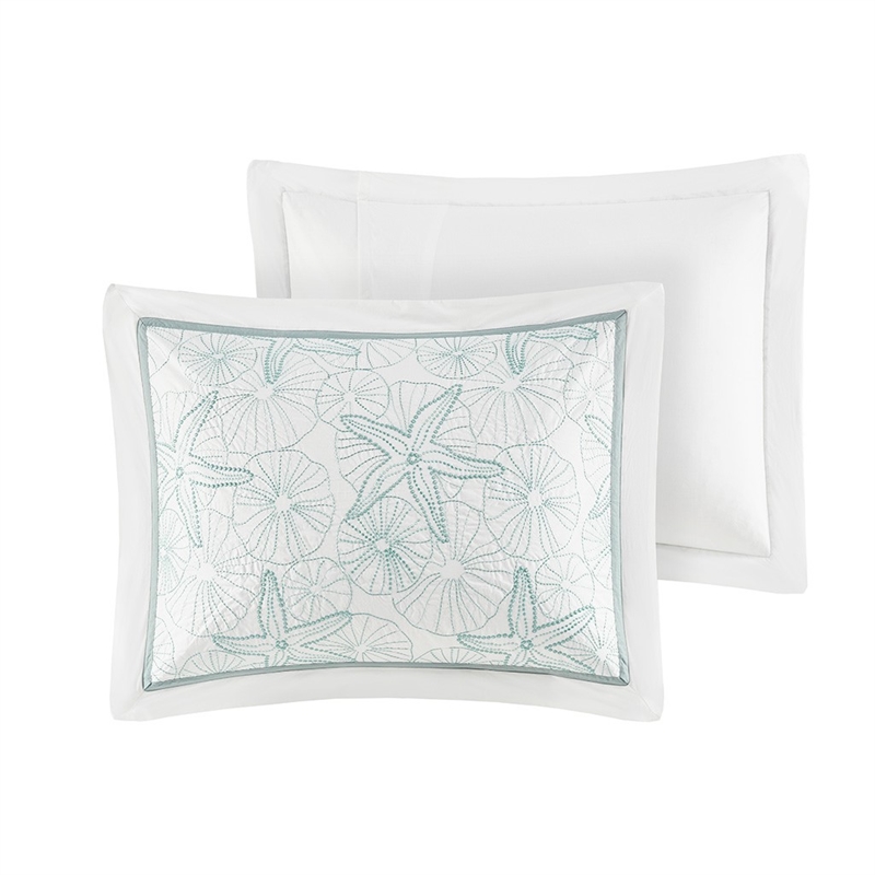 Harbor House Maya Bay Cotton Duvet Mini Set with Embroidery in White Finish