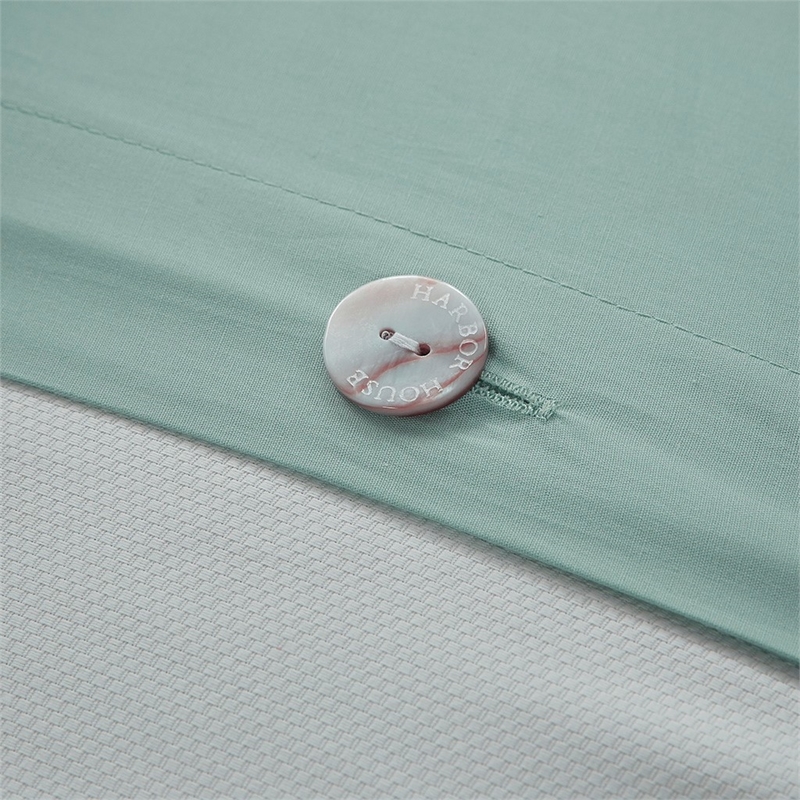 Harbor House Cotton Jacquard Duvet Mini Set with Embroidery in Aqua Blue