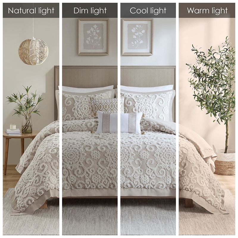 Harbor House Suzanna Cotton Tufted Embroidered Duvet Cover Mini Set in Beige