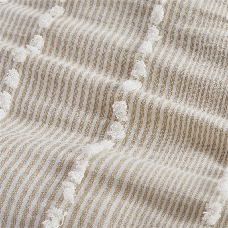 Harbor House Anslee Cotton Yarn Dyed Tufted Duvet Cover Mini Set in Beige