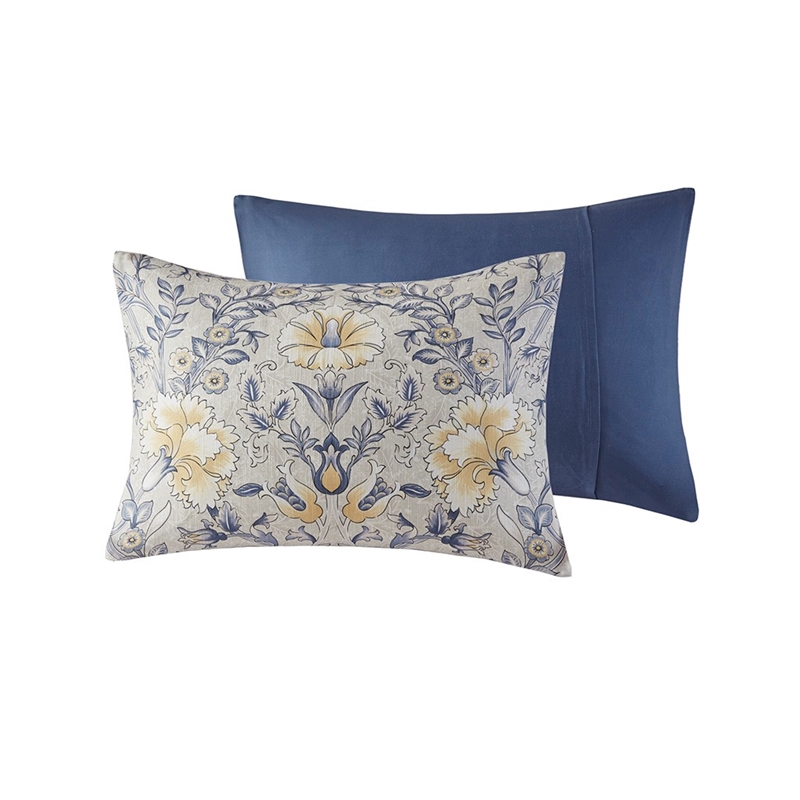 Harbor House Livia 5-Piece Traditional Cotton Duvet Set in Blue Finish