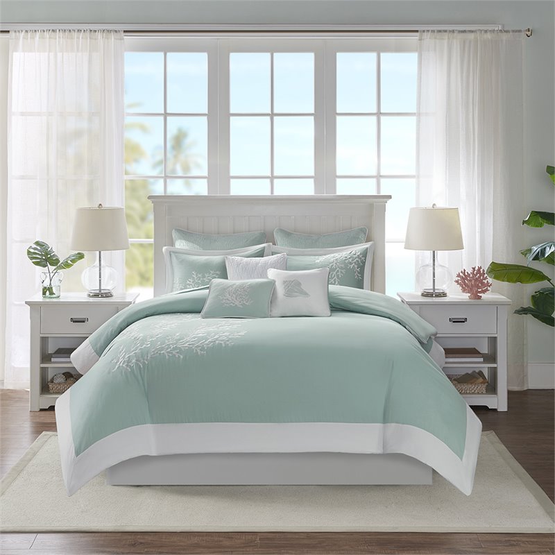 Harbor House Coastline Contemporary Cotton Jacquard Oblong Pillow in Blue