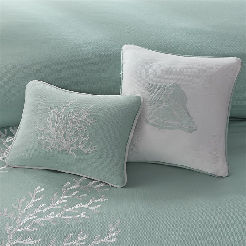 Harbor House Coastline Contemporary Cotton Jacquard Oblong Pillow in Blue