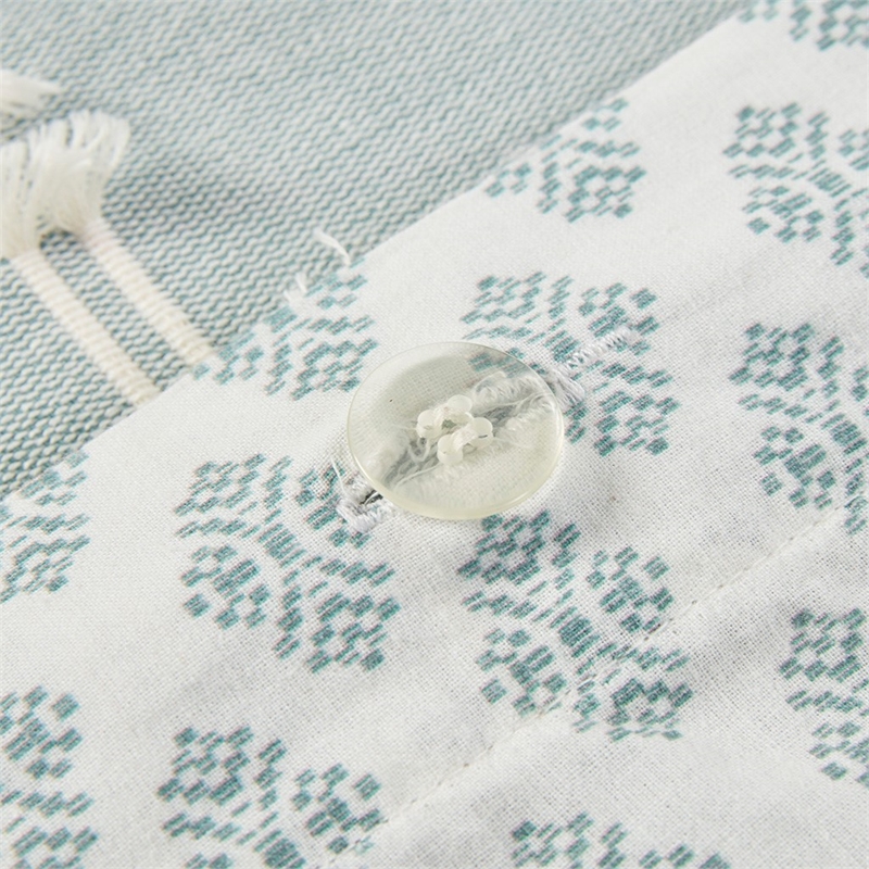 INK+IVY Kara Modern Cotton Jacquard Duvet Cover Set in Aqua Blue Finish