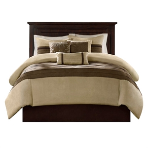Madison Park Palmer 7-piece Polyester Microsuede Comforter Set in Natural