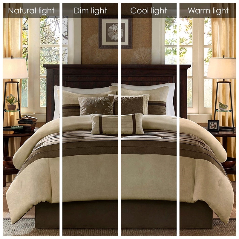 Madison Park Palmer 7-piece Polyester Microsuede Comforter Set in Natural Finish