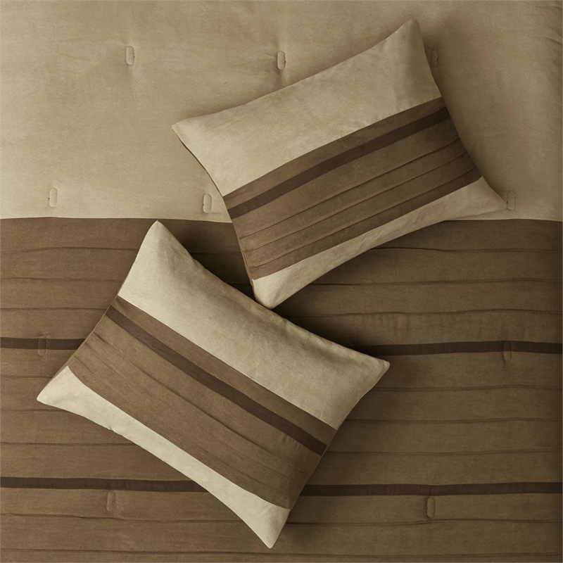 Madison Park Palmer 7-piece Polyester Microsuede Comforter Set in Natural Finish