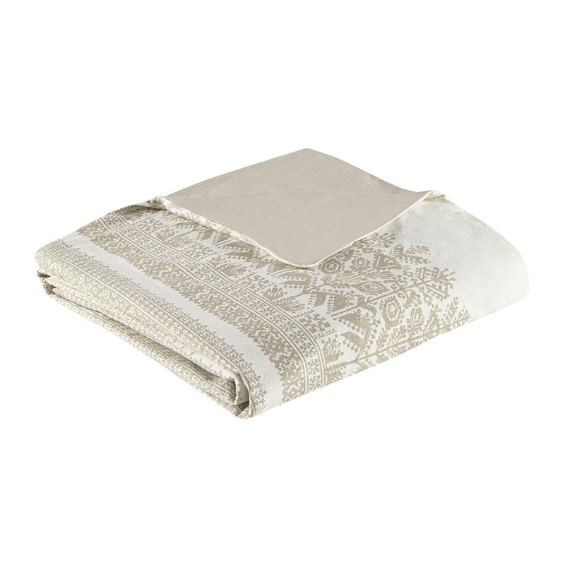 INK+IVY Mila 3-piece Cotton Full/Queen Duvet Cover Set with Chenille in Brown