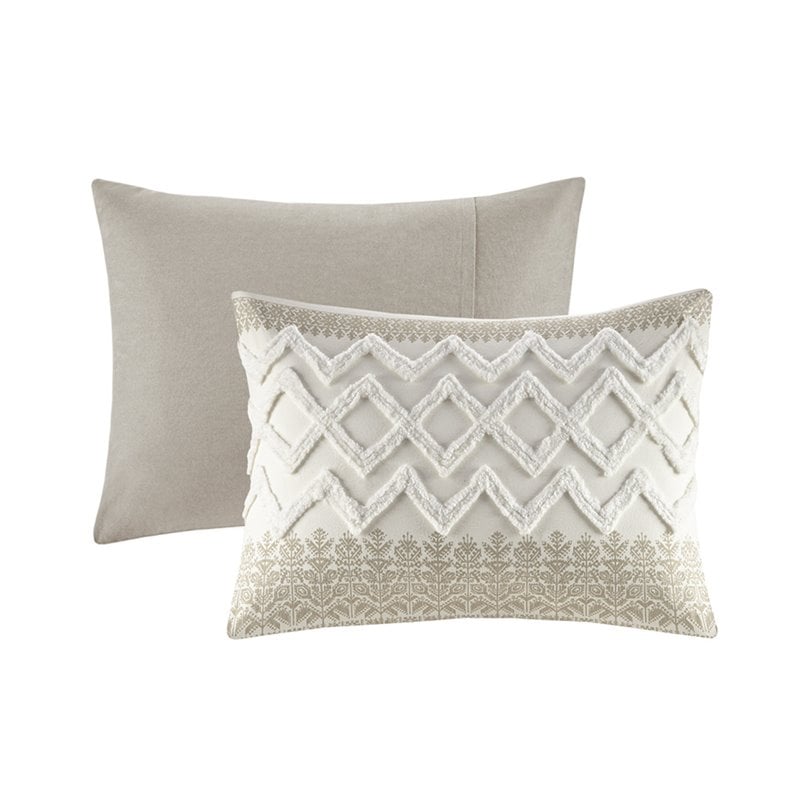 INK+IVY Mila 3-piece Cotton Full/Queen Duvet Cover Set with Chenille in Brown