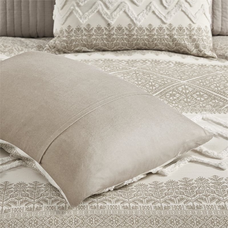INK+IVY Mila 3-piece Cotton Full/Queen Duvet Cover Set with Chenille in Brown