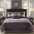 Madison Park Palmer 7-piece Polyester Microsuede Comforter Set in Purple