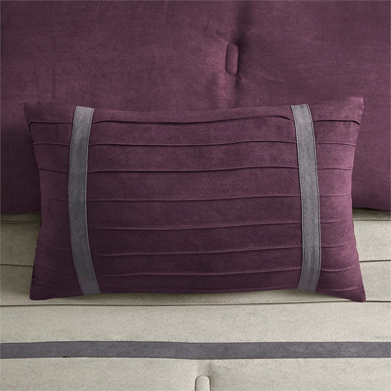 Madison Park Palmer 7-piece Polyester Microsuede Comforter Set in Purple