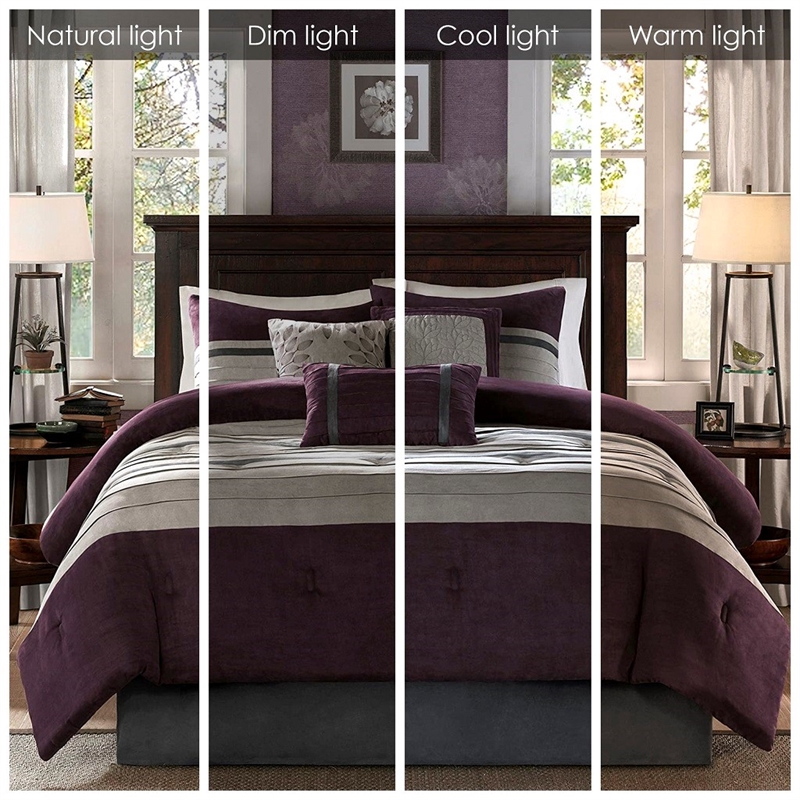 Madison Park Palmer 7-piece Polyester Microsuede Comforter Set in Purple
