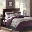 Madison Park Palmer 7-piece Polyester Microsuede Comforter Set in Purple/Brown