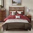 Madison Park Serene 7-piece Polyester Polyoni Comforter Set in Red/Chocolate