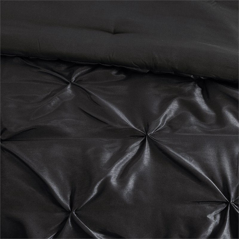 Madison Park Laurel 7-piece Farmhouse Polyester Polyoni Comforter Set in Black