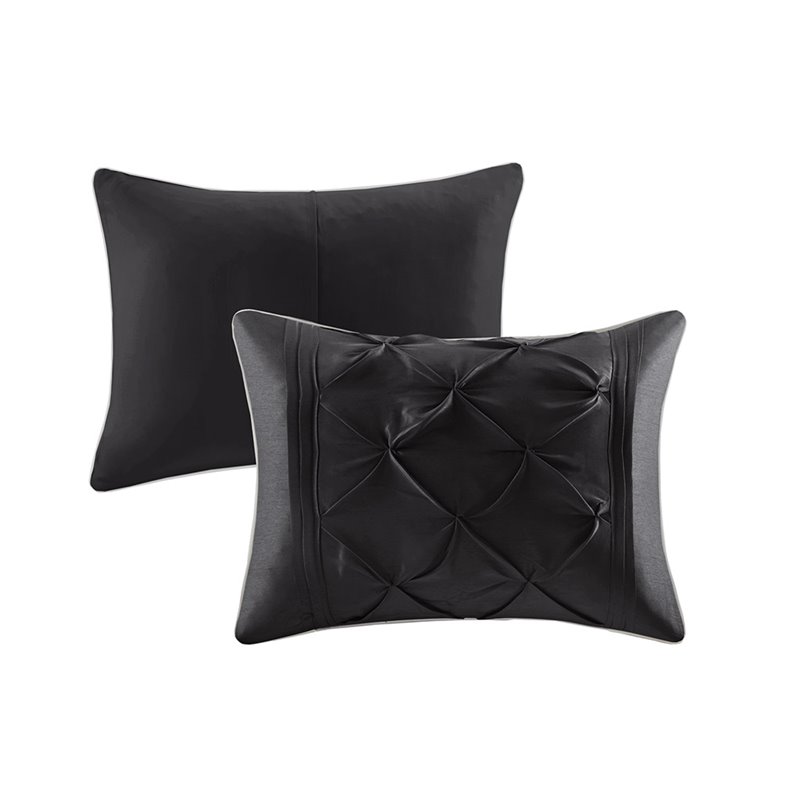Madison Park Laurel 7-piece Farmhouse Polyester Polyoni Comforter Set in Black