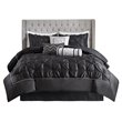 Madison Park Laurel 7-piece Farmhouse Polyester Polyoni Comforter Set in Black