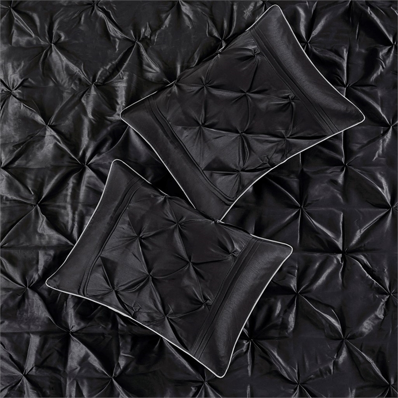 Madison Park Laurel 7-piece Farmhouse Polyester Polyoni Comforter Set - Black