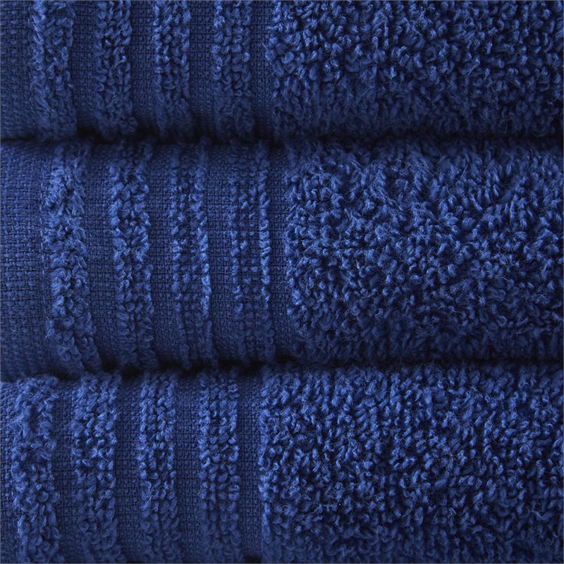 510 Design Big Bundle 12-piece Cotton Bath Towel Set in Navy