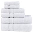 510 Design Aegean 6-piece Contemporary Turkish Cotton Towel Set in White