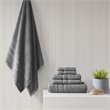 510 Design Aegean 6-piece Contemporary Turkish Cotton Towel Set in Charcoal