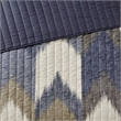 INK+IVY Alpine Mid-Century Cotton Printed Coverlet Mini Set in Navy Finish