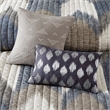 INK+IVY Alpine Mid-Century Cotton Printed Coverlet Mini Set in Navy Finish
