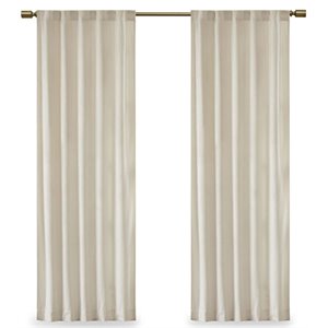 510 Design Colt 37x63&quot Polyester Velvet Window Panel Pair in Ivory