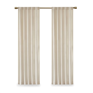 510 Design Colt 37x84&quot Polyester Velvet Window Panel Pair in Ivory