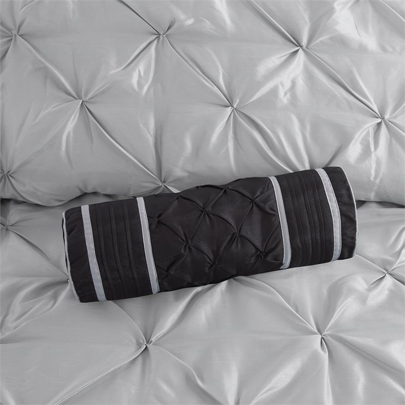 Madison Park Laurel 7-piece Polyester Polyoni Comforter Set in Gray