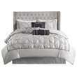 Madison Park Laurel 7-piece Polyester Polyoni Comforter Set in Gray
