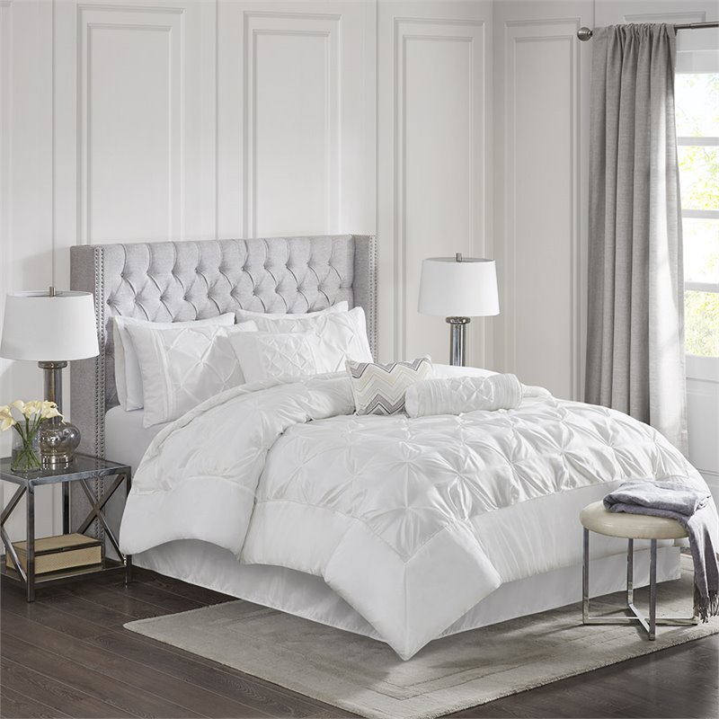 Madison Park Laurel 7-piece Polyester Polyoni Comforter Set in White