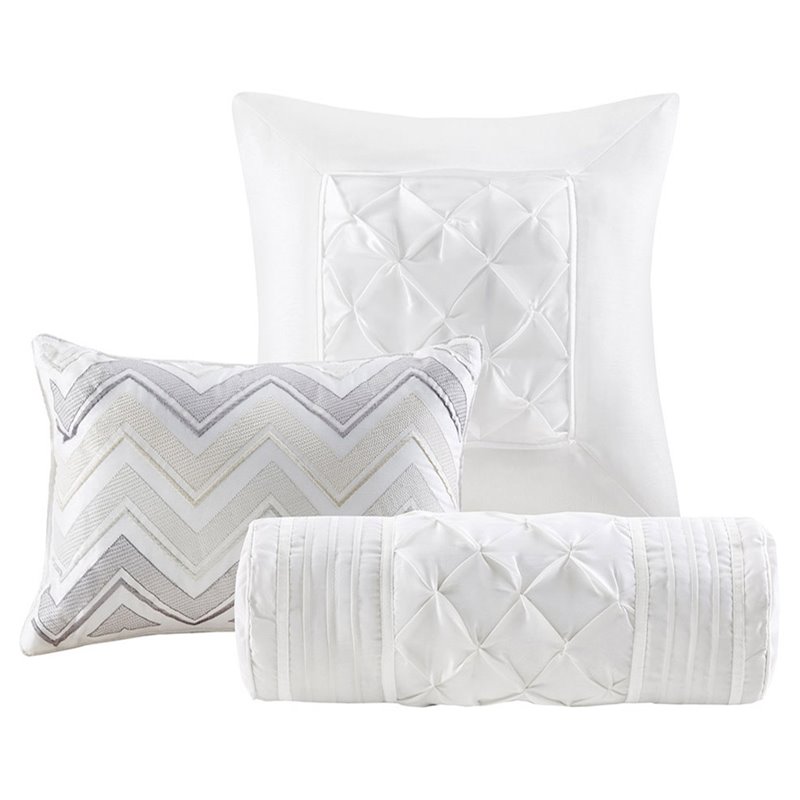Madison Park Laurel 7-piece Polyester Polyoni Comforter Set in White