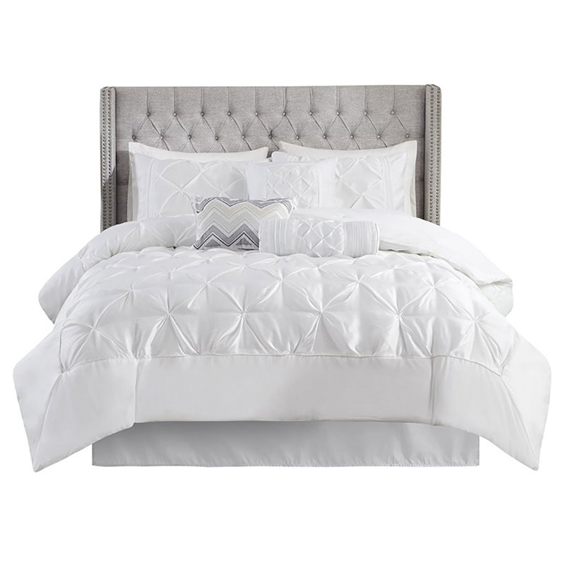 Madison Park Laurel 7-piece Polyester Polyoni Comforter Set in White