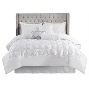 Madison Park Laurel 7-piece Polyester Polyoni Comforter Set in White
