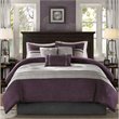 Madison Park Palmer 7-piece Polyester Faux Suede Comforter Set in Purple
