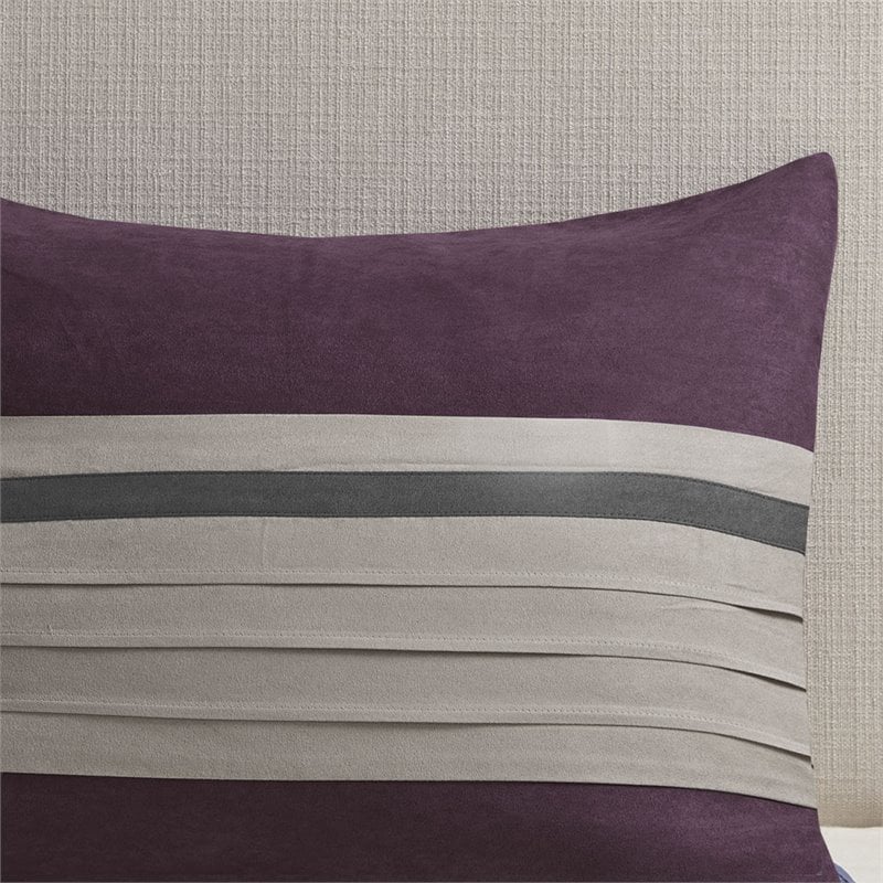 Madison Park Palmer 7-piece Polyester Faux Suede Comforter Set in Purple