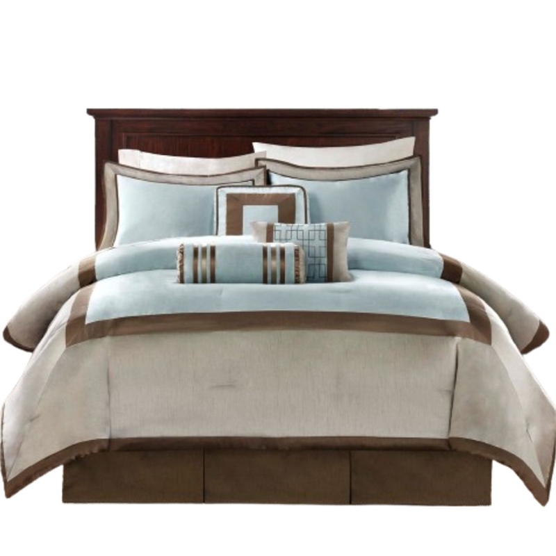 Madison Park Genevieve 7-piece Polyester Polyoni Comforter Set in Blue