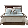 Madison Park Genevieve 7-piece Polyester Polyoni Comforter Set in Blue