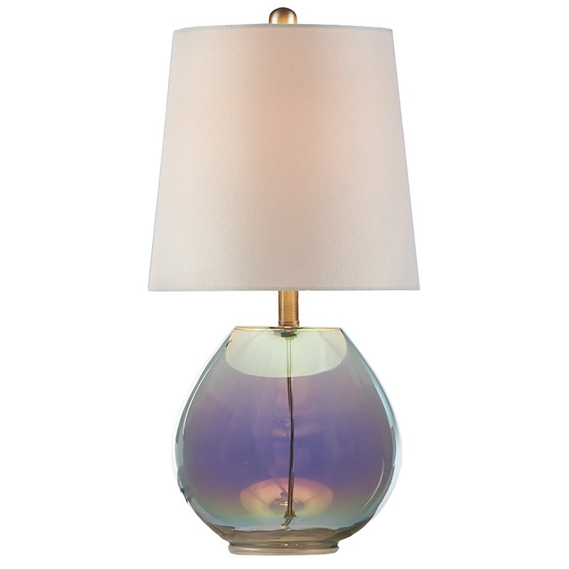 510 Design Ranier Contemporary Glass and Fabric Table Lamp in Green/Off White