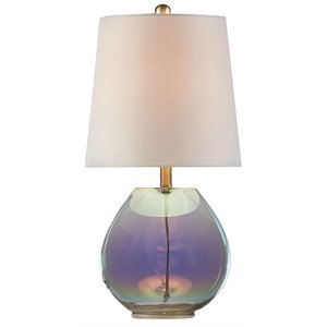 510 Design Ranier Contemporary Glass and Fabric Table Lamp in Green/Off White