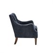 Madison Park Qwen Solid Wood and Polyester Button Tufted Accent Chair in Navy