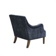 Madison Park Qwen Solid Wood and Polyester Button Tufted Accent Chair in Navy