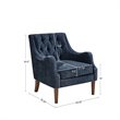 Madison Park Qwen Solid Wood and Polyester Button Tufted Accent Chair in Navy