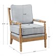 Madison Park Donohue Solid Wood and Polyester Accent Chair in Light Blue/Oak