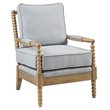 Madison Park Donohue Solid Wood and Polyester Accent Chair in Light Blue/Oak
