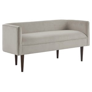 Madison Park Farrah Solid Wood and Polyester Accent Bench in Cream